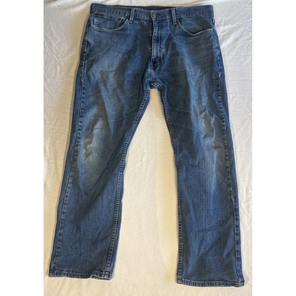 Levis 505 Jeans Mens 38x30 Regular Fit Straight‎ Blue Medium Wash Denim
